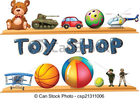 450x320 a toy shop illustration of a toy shop on a white background - Toy Shop Drawing