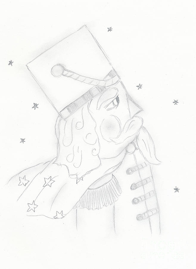 658x900 nutcracker toy soldier in black and white drawing - Toy Soldier Drawing