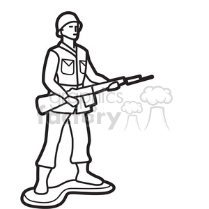 300x300 outline of toy infantry soldier illustration graphic clipart - Toy Soldier Drawing