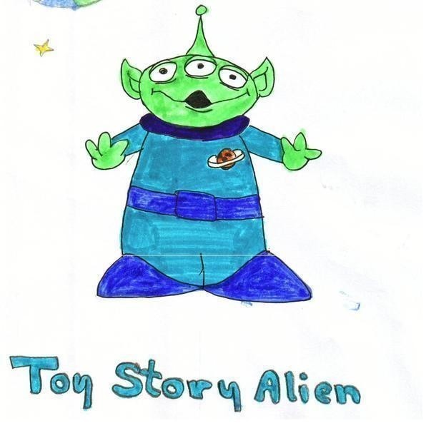 603x600 How To Draw Toy Story Alien A Drawing Version - Toy Story Alien Drawing