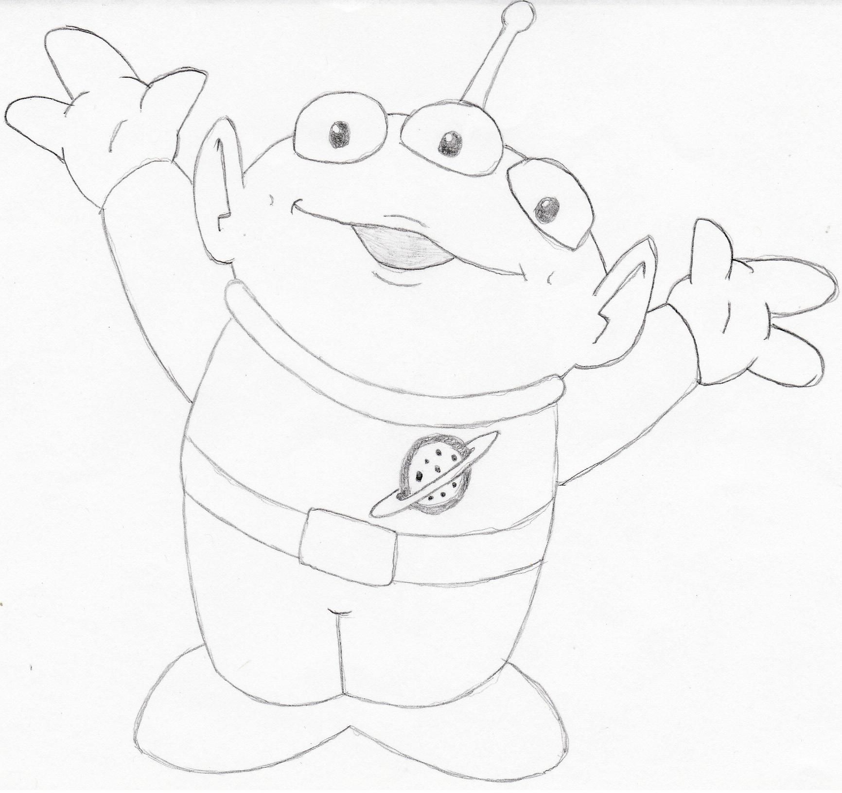 1732x1631 Squeeze Toy Alien - Toy Story Alien Drawing