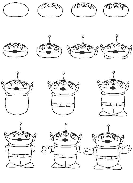 564x775 Toy Story Martian Have A Magical Day Toy Story Tattoo, Alien - Toy Story Alien Drawing