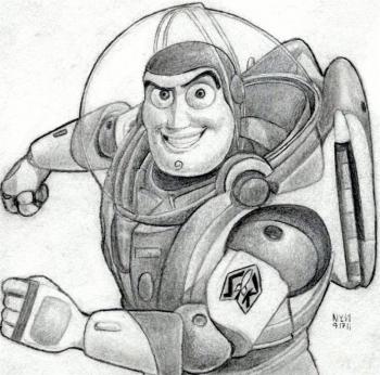 350x346 how to draw buzz lightyear, toy story, step - Toy Story Characters Drawing