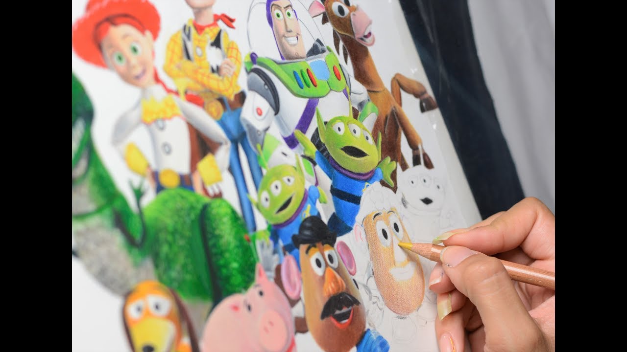 1280x720 drawing toy story characters real time progress - Toy Story Characters Drawing