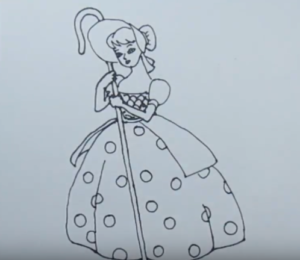 300x260 How To Draw Bo Peep From Toy Story - Toy Story Drawings