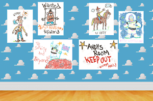 300x198 Toy Story Set Of Andy's Room Drawings Propreplicas Gt Woody - Toy Story Drawings