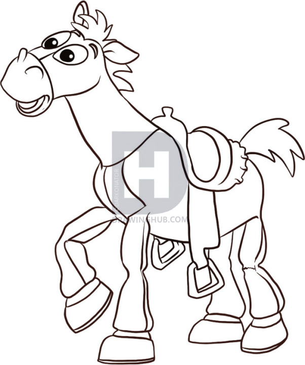 602x720 How To Draw Bullseye, Step - Toy Story Drawings