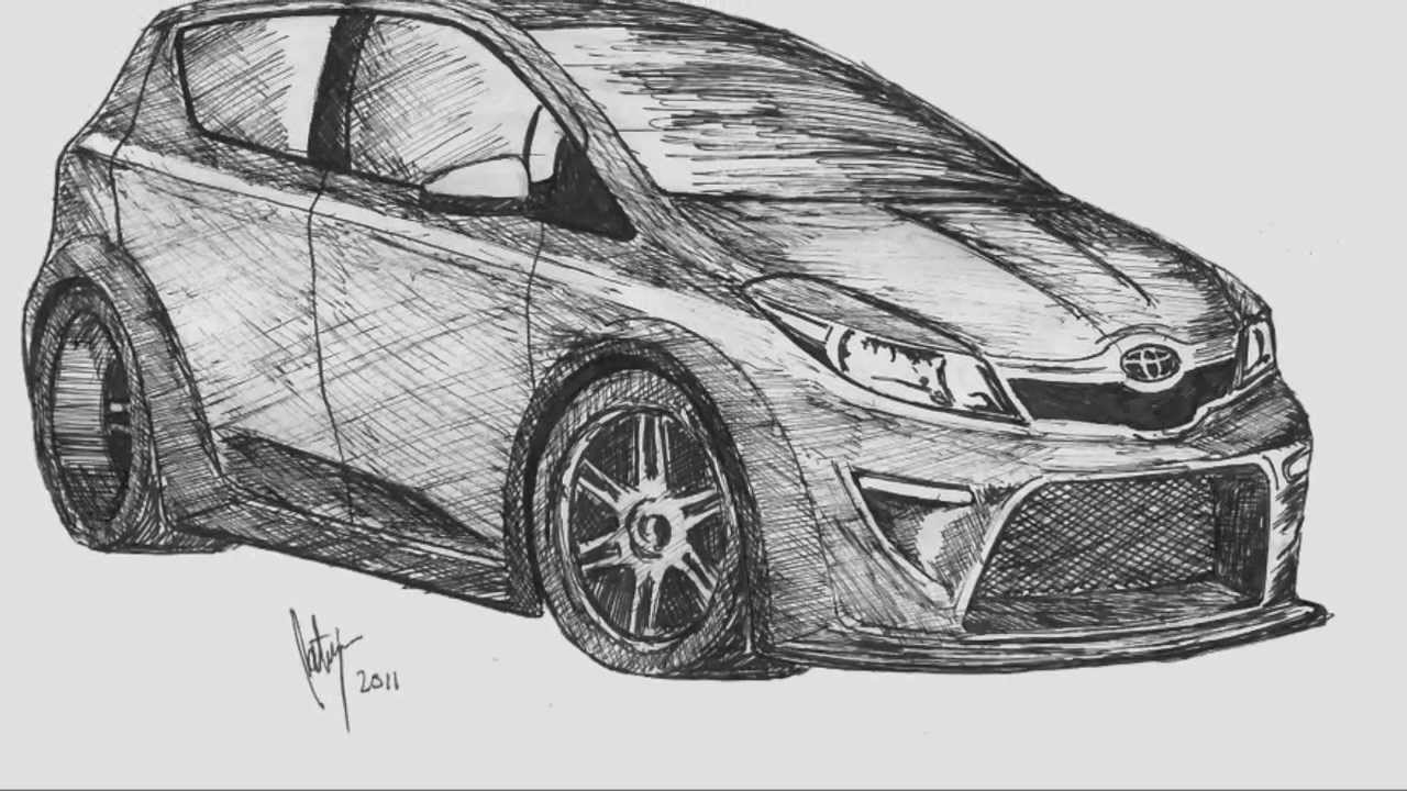 1280x720 drawing of the new toyota yaris - Toyota Drawing