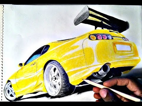 480x360 How To Draw Car - Toyota Supra Drawing