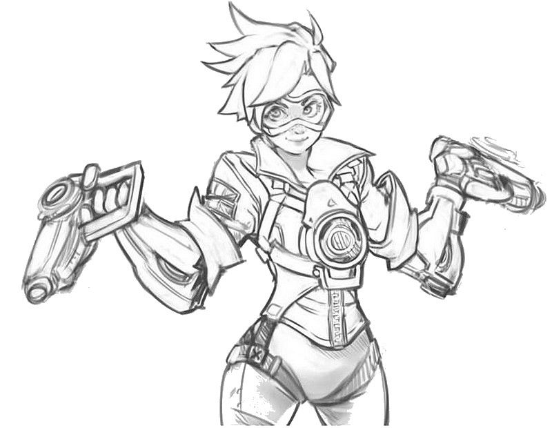 800x620 Coloring Pages Overwatch Drawings - Tracer Drawing