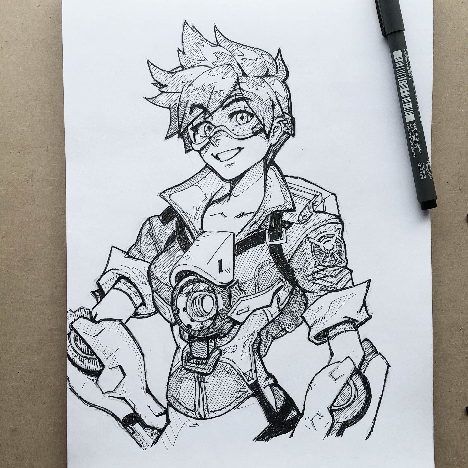 1918x1918 thought i would draw my favourite overwatch character tracer - Tracer Drawing