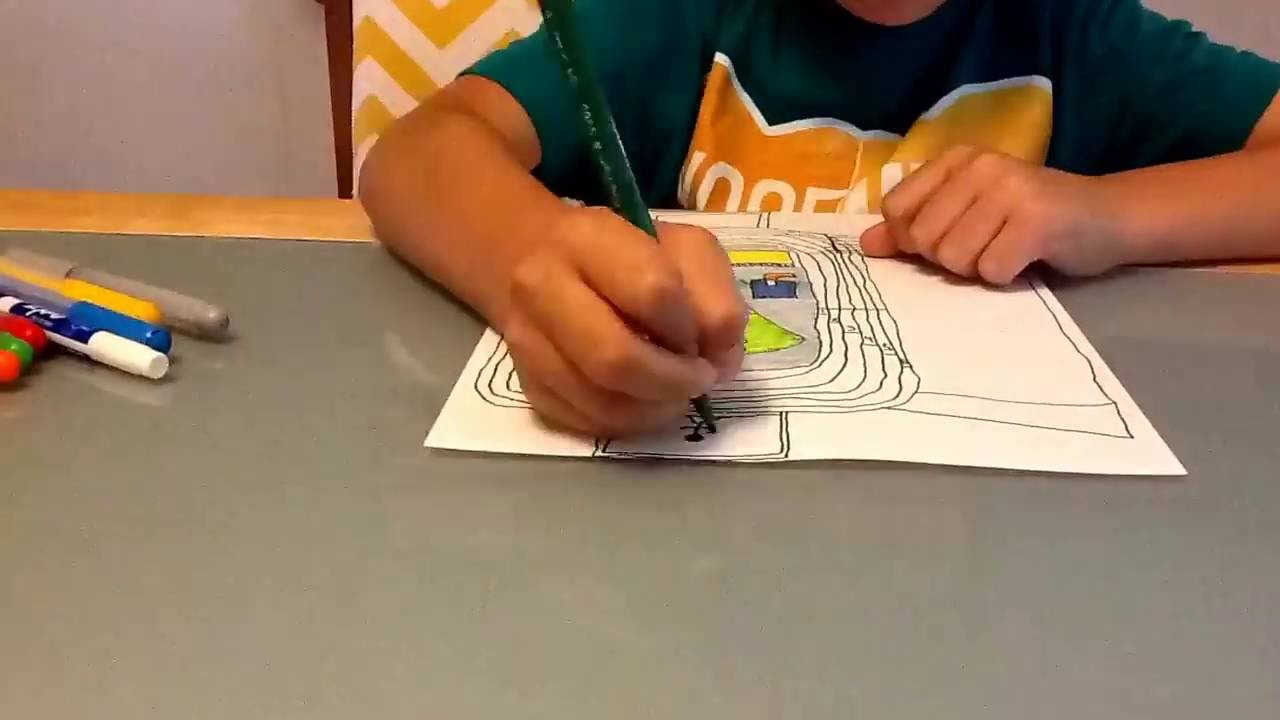 1280x720 Track And Field Stadium Drawing Time Lapse - Track And Field Drawing