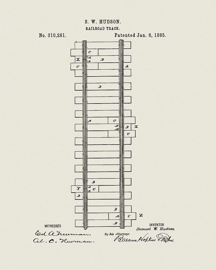 720x900 Railway Track Patent Drawing - Track Drawing