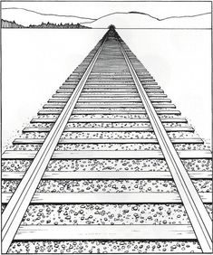 235x282 one point perspective railroad tracks drawing - Track Drawing