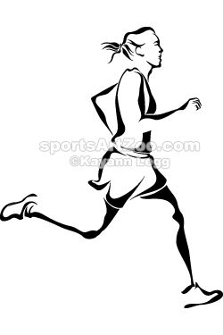 250x375 female runner stylized vector design track runner tattoo - Track Runner Drawing