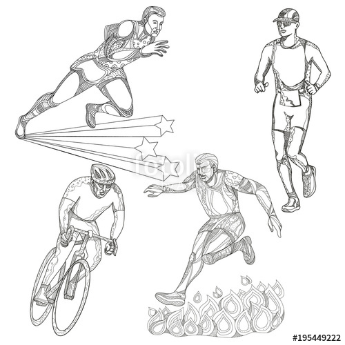 500x500 A Collection Of Doodle Art Illustrations That Includes - Track Runner Drawing