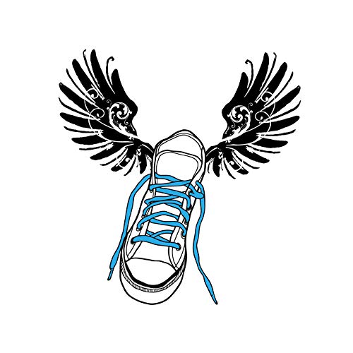 500x500 Flying Track Shoe Wall Decal - Track Shoe Drawing