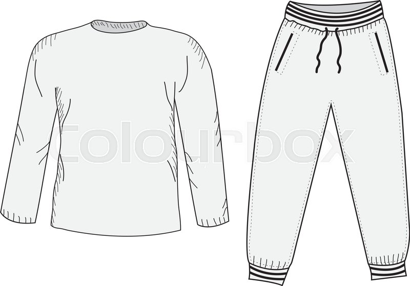 800x559 Jacket And Sweatpants Tracksuit, Stock Vector Colourbox - Tracksuit Drawing