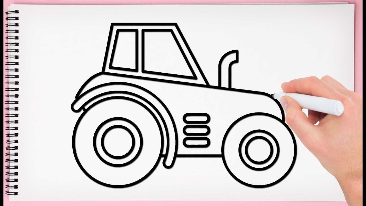 1280x720 How To Draw Tractor Step - Tractor Drawing