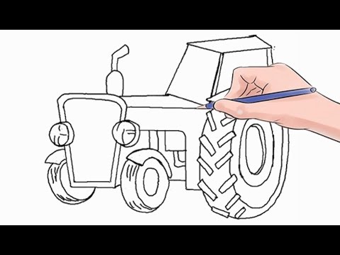 480x360 How To Draw A Tractor Easy Step - Tractor Drawing