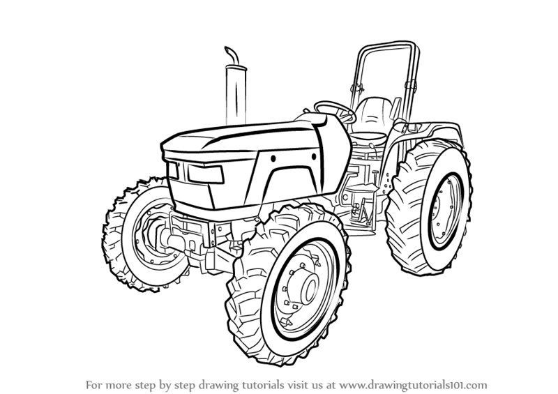 800x565 Learn How To Draw A Tractor - Tractor Drawing