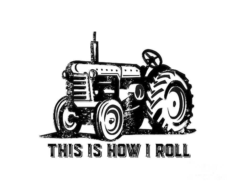 900x721 This Is How I Roll Tractor Drawing - Tractor Drawing