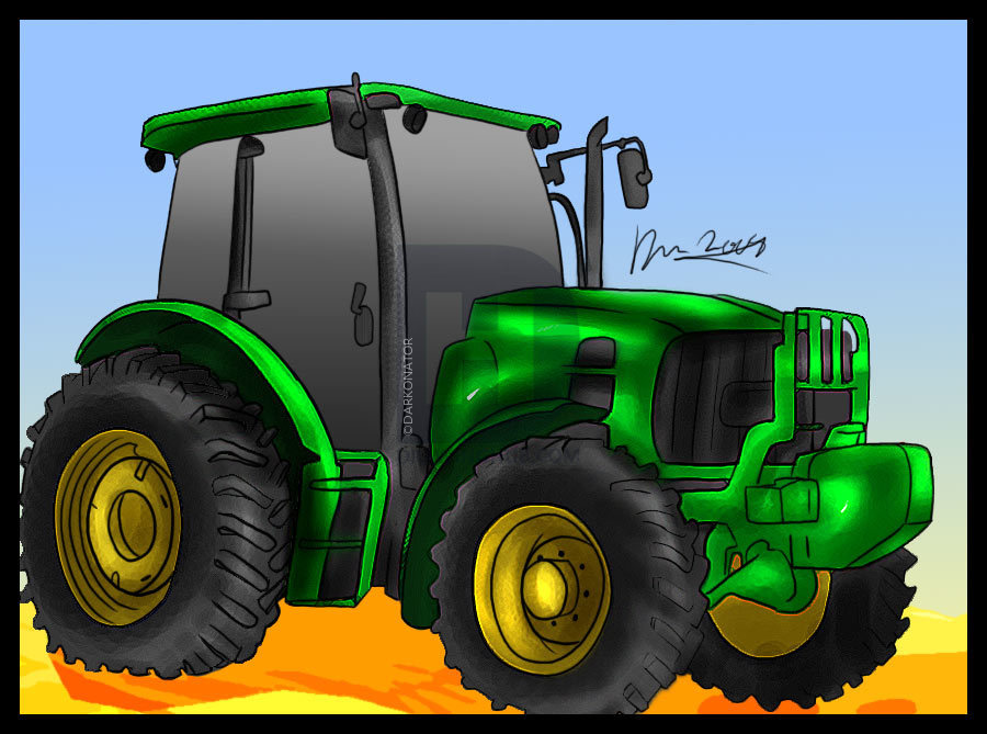 900x669 How To Draw A Tractor, Step - Tractor Drawing