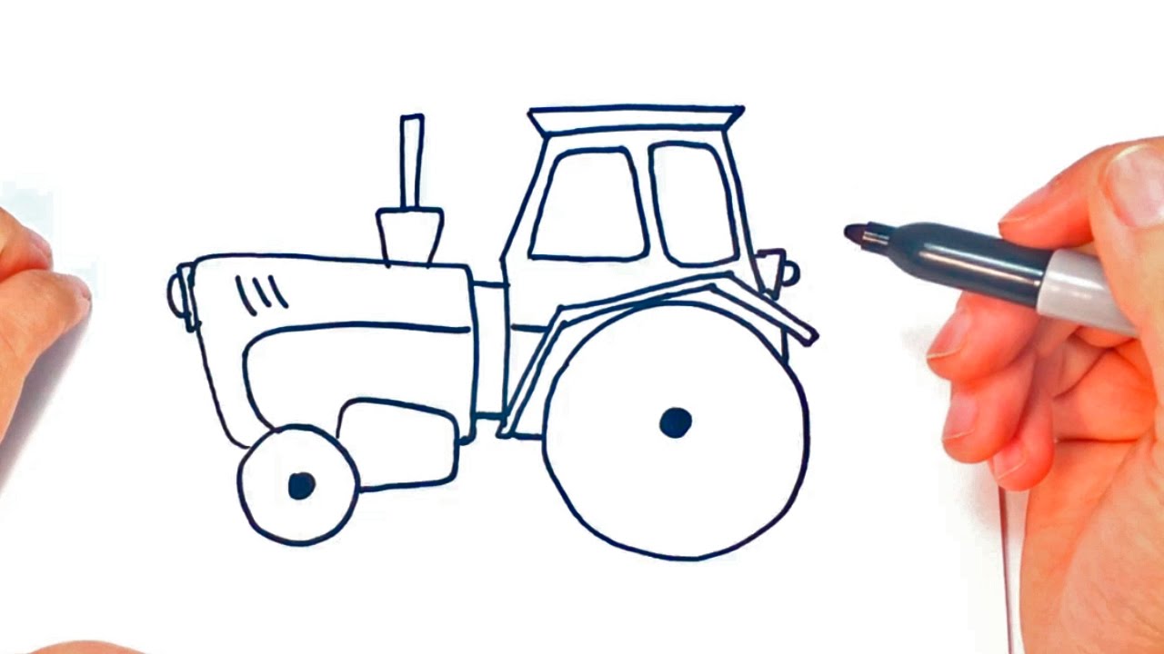 1280x720 how to draw a tractor tractor easy draw tutorial - Tractor Drawing Easy