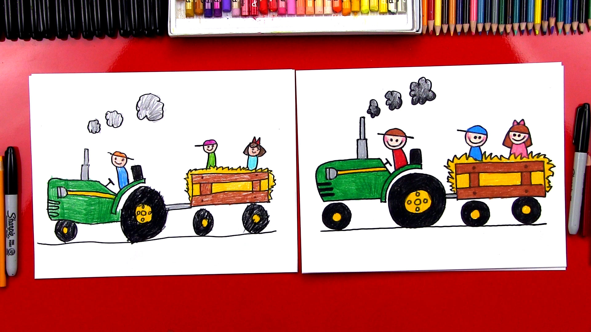 1920x1080 How To Draw A Tractor Hayride - Tractor Drawing For Kid