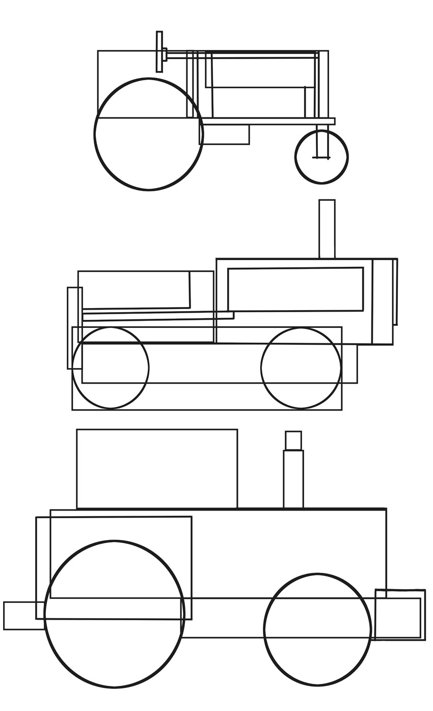 850x1394 how to draw vehicles tractors - Tractor Line Drawing