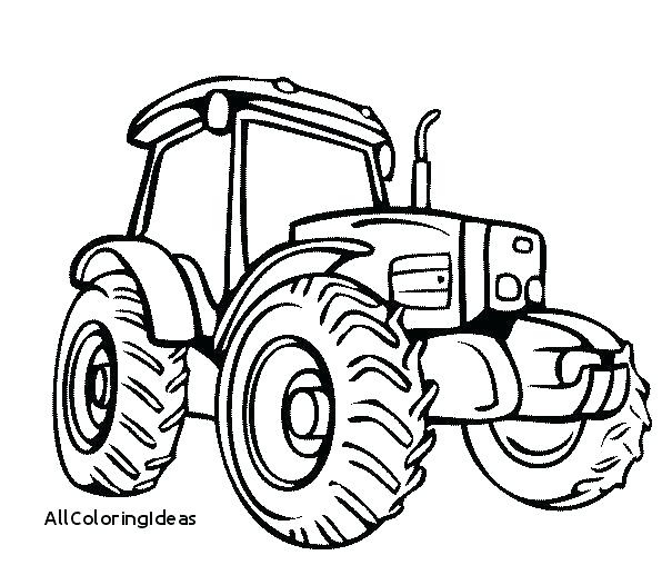 605x517 Tractor Coloring Book John - Tractor Line Drawing