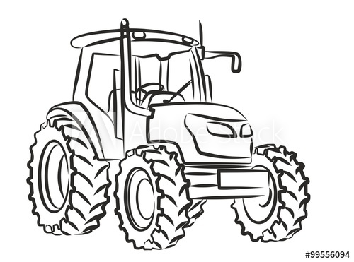 Tractor Line Drawing at PaintingValley.com | Explore collection of ...