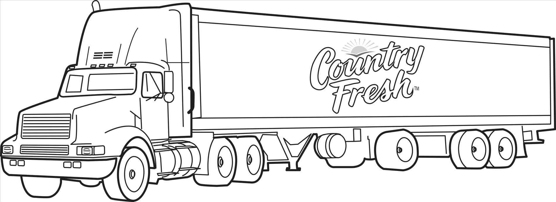1899x690 rhshutterstockcom semi truck line drawing coloring - Tractor Line Drawing