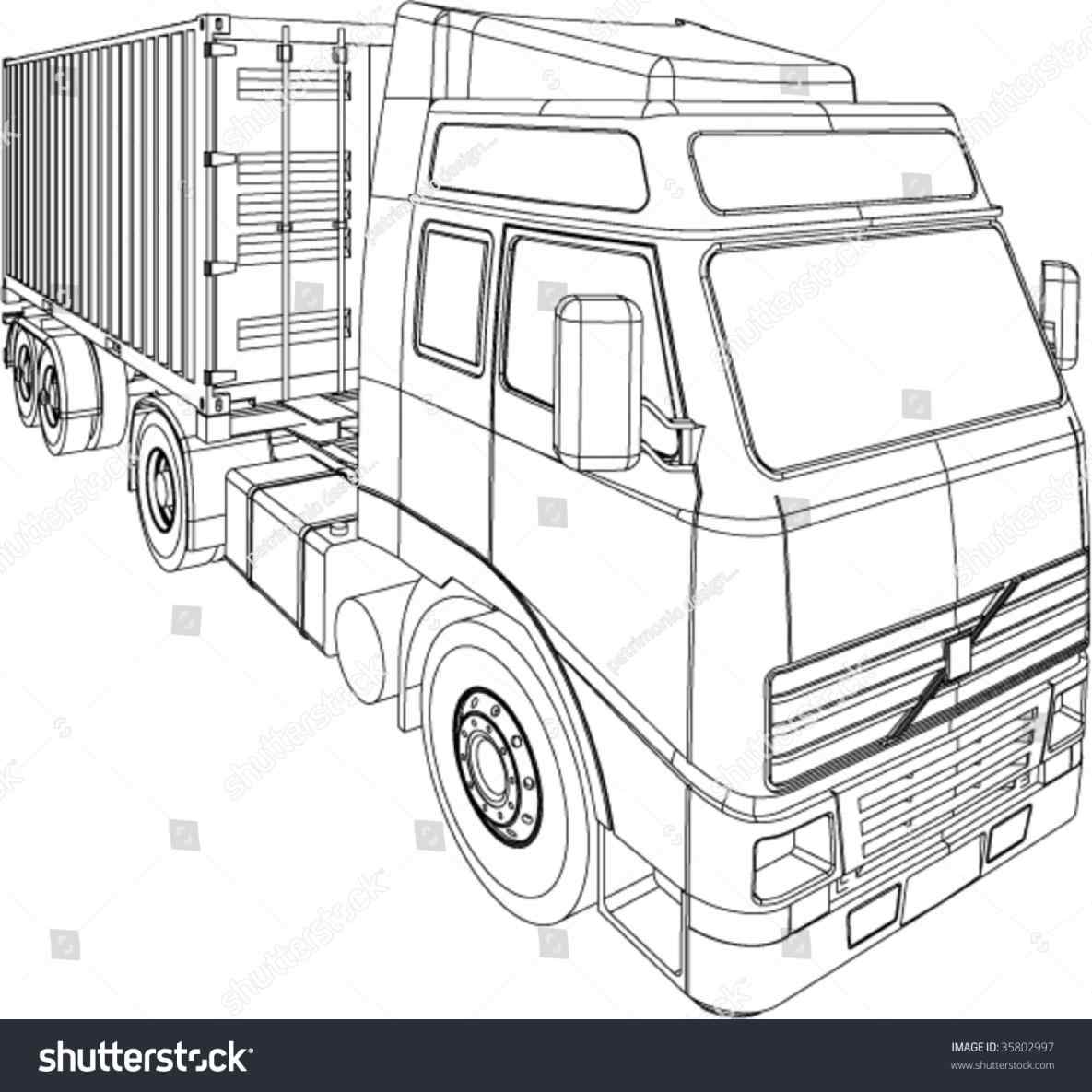 1185x1185 royalty rhshutterstockcom peterbilt clipart kid s rhcom - Tractor Line Drawing