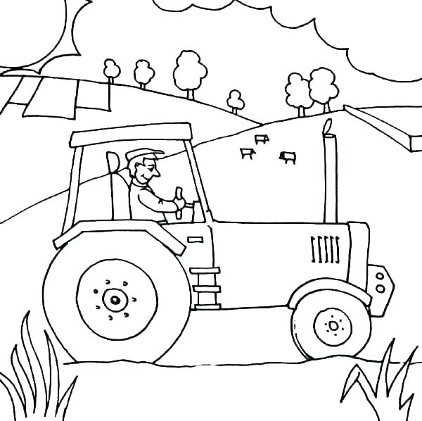 600x598 coloring pages tractors tractor coloring - Tractor Line Drawing