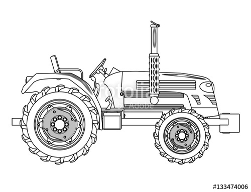 500x384 Green Isolated Tractor Outline Stock Image And Royalty Free - Tractor Outline Drawing