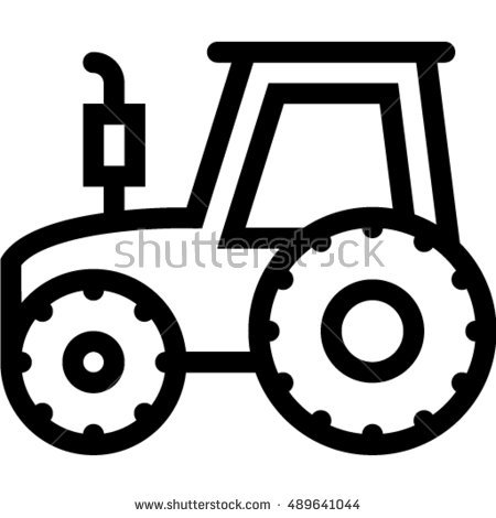 450x470 interesting tractor outline icon stock vector shutterstock - Tractor Outline Drawing