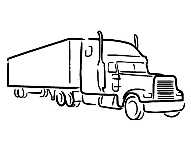 How To Draw A Tractor Trailer Truck