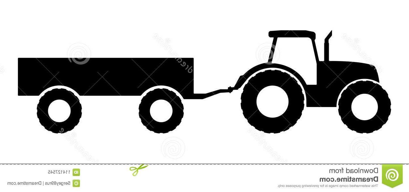 1300x610 Best Silhouette Tractor Trailer Vector Illustration White - Tractor Trailer Drawing
