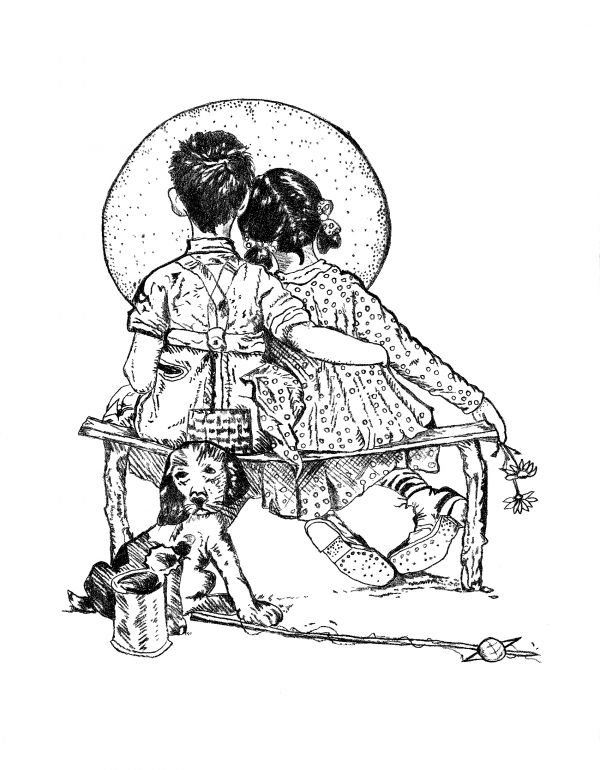 600x770 how to draw norman rockwells sunset - Traditional Drawing