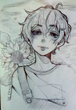 320x467 a direct ink traditional drawing for miyi it's her oc - Traditional Drawing