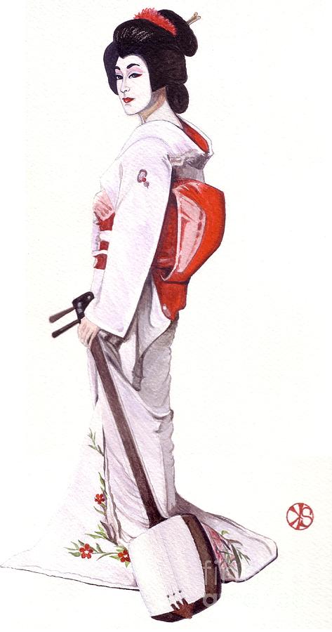 473x900 geisha drawings fine art america - Traditional Geisha Drawing