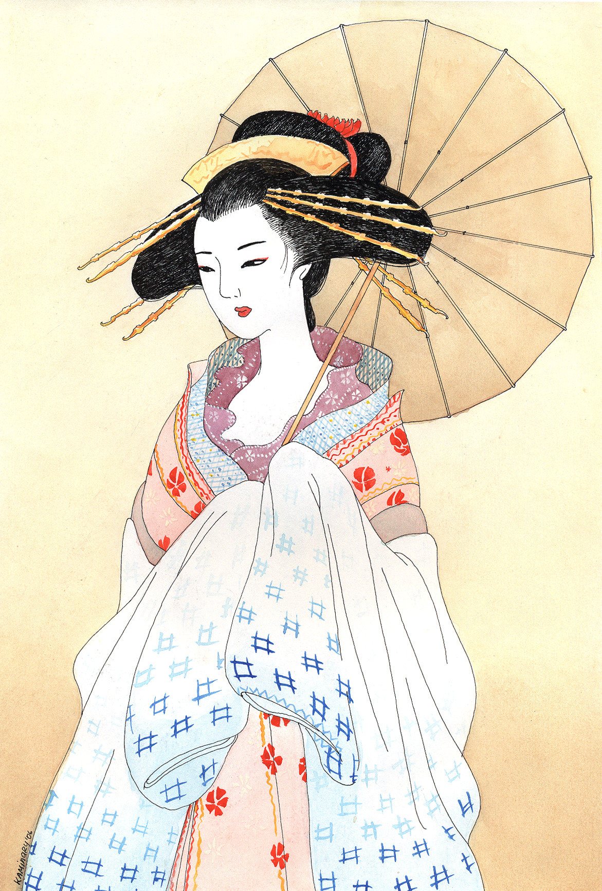 1171x1734 geisha - Traditional Geisha Drawing