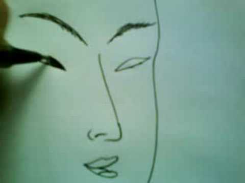 480x360 Pen Drawing - Traditional Geisha Drawing