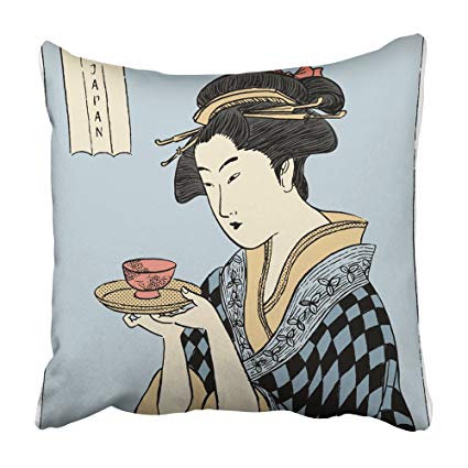 425x425 emvency decorative throw pillow covers cases green - Traditional Geisha Drawing