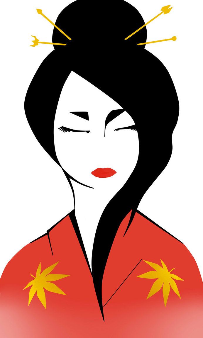 692x1153 drawn geisha traditional - Traditional Geisha Drawing