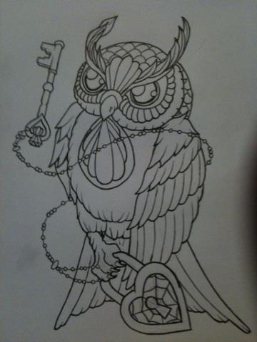 360x480 big tattoo planet community forum - Traditional Owl Drawing