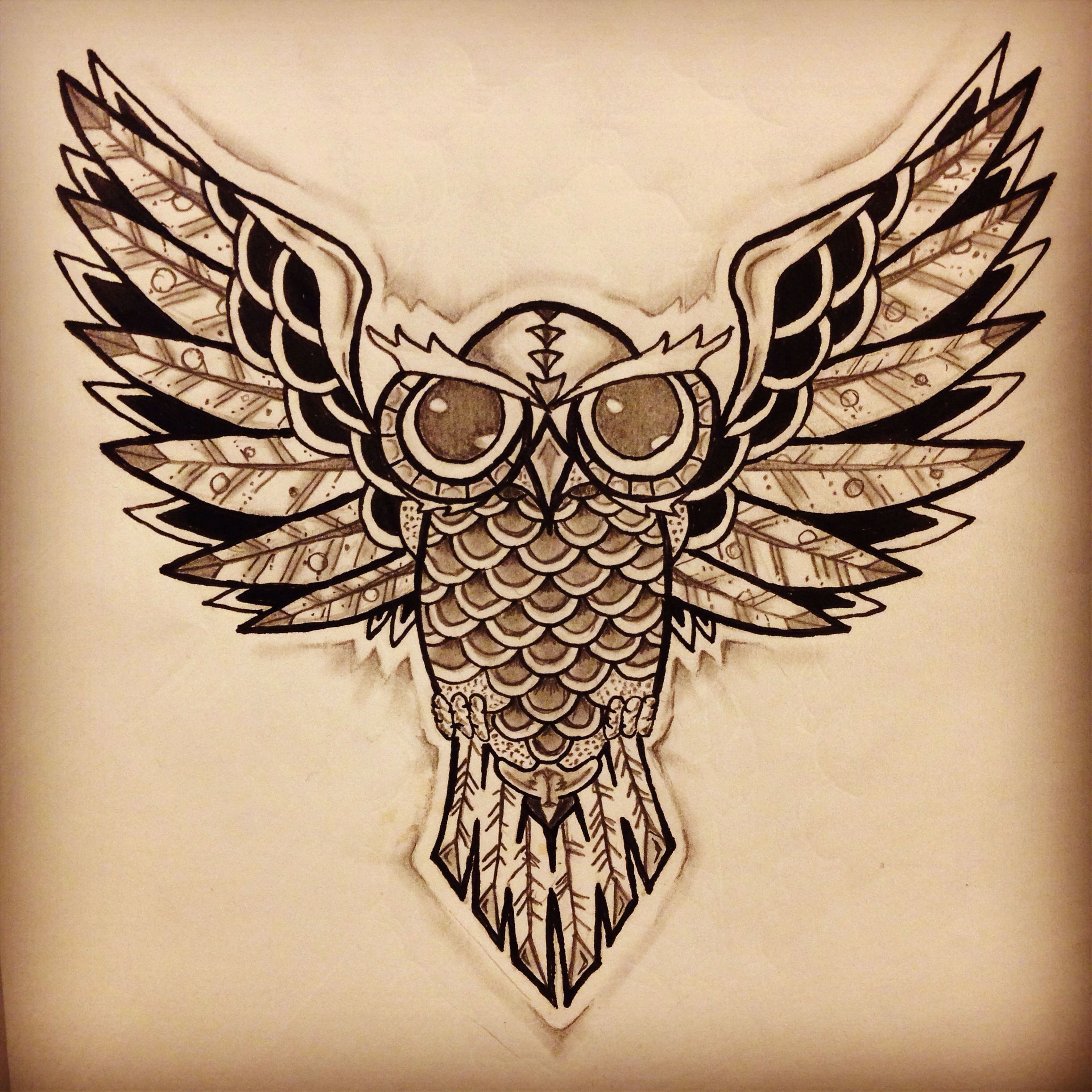2448x2448 new traditional owl tattoo tattoo art sketches - Traditional Owl Drawing