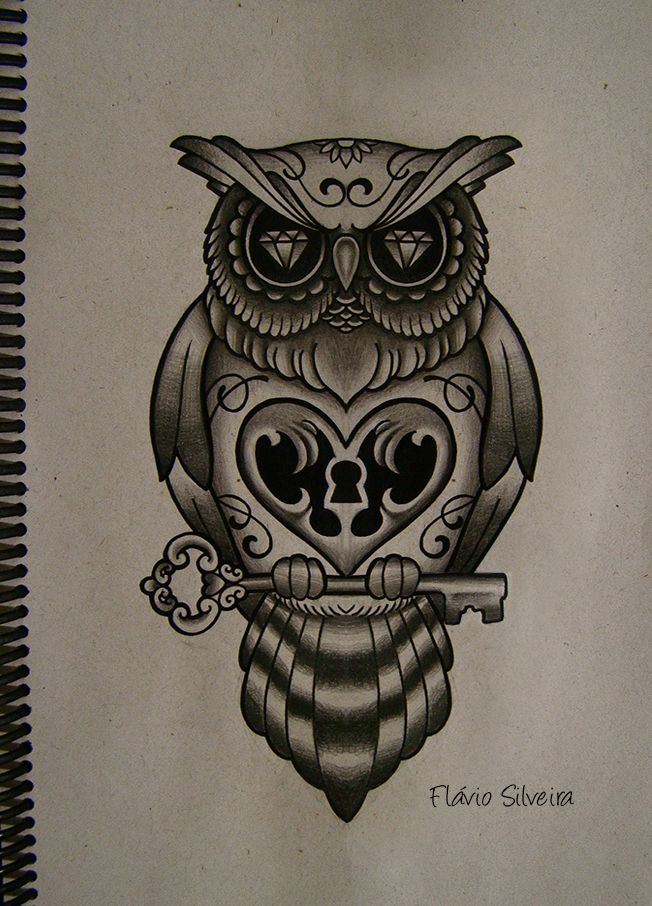 652x906 traditional owl drawing - Traditional Owl Drawing