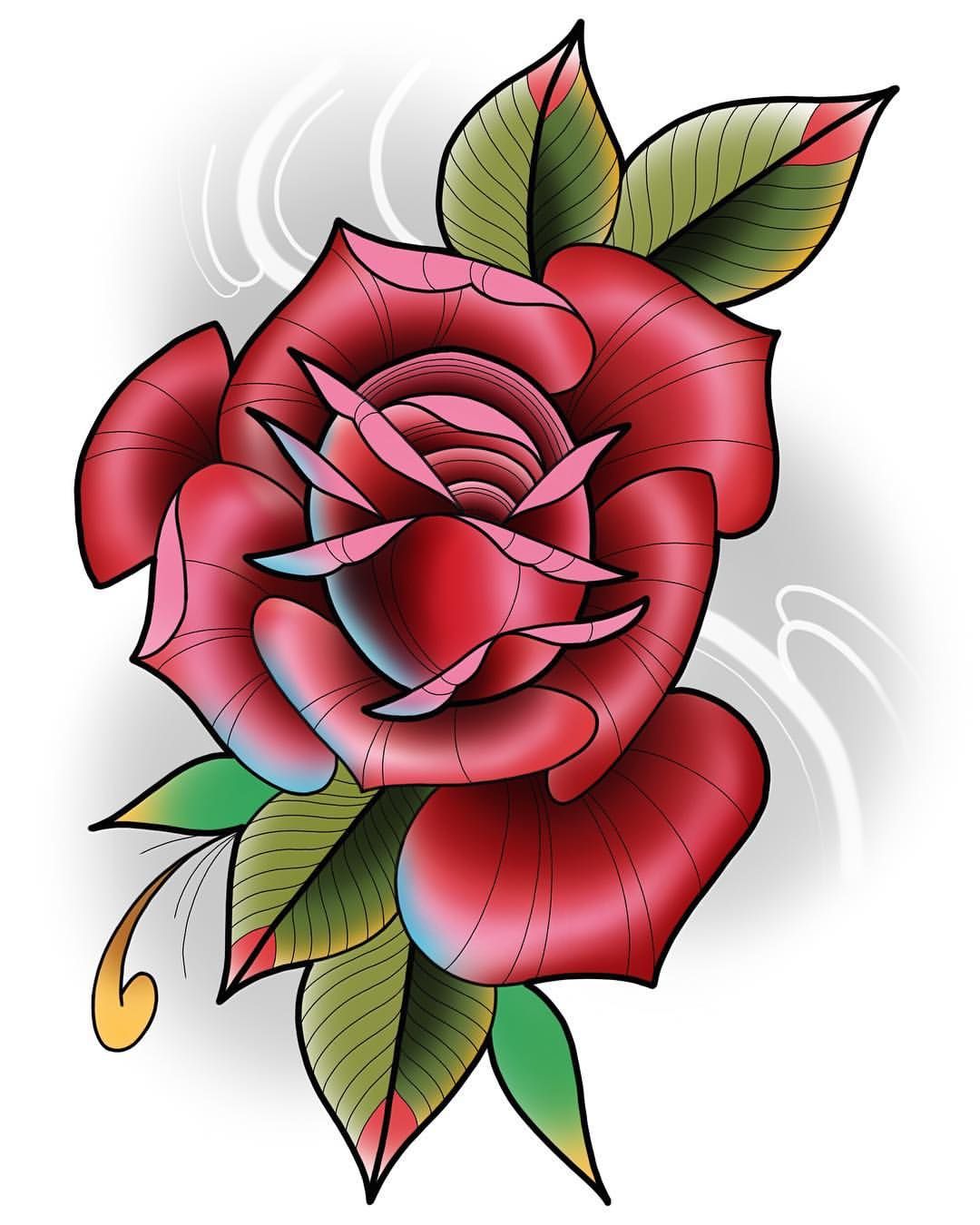 1080x1350 neotraditional rose - Traditional Rose Drawing